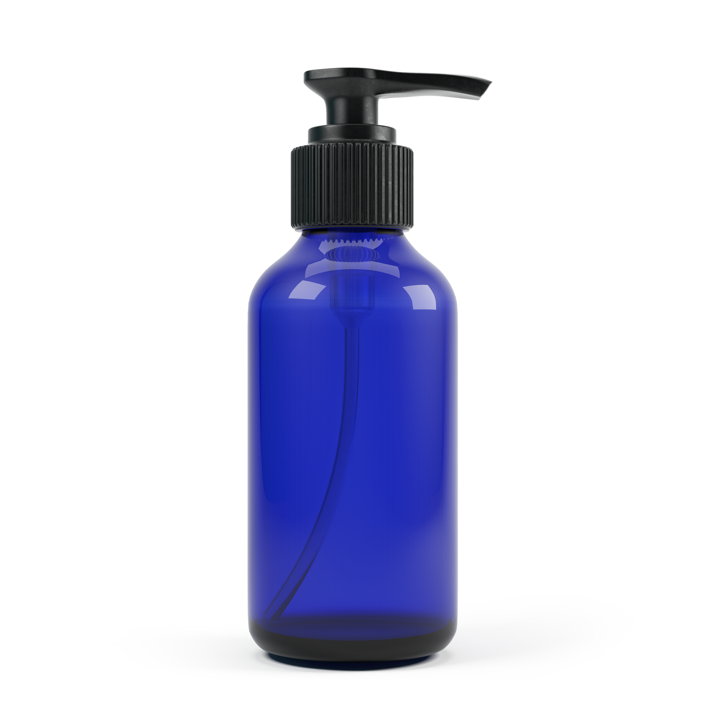 8oz Empty Blue Glass Lotion/Soap Bottle