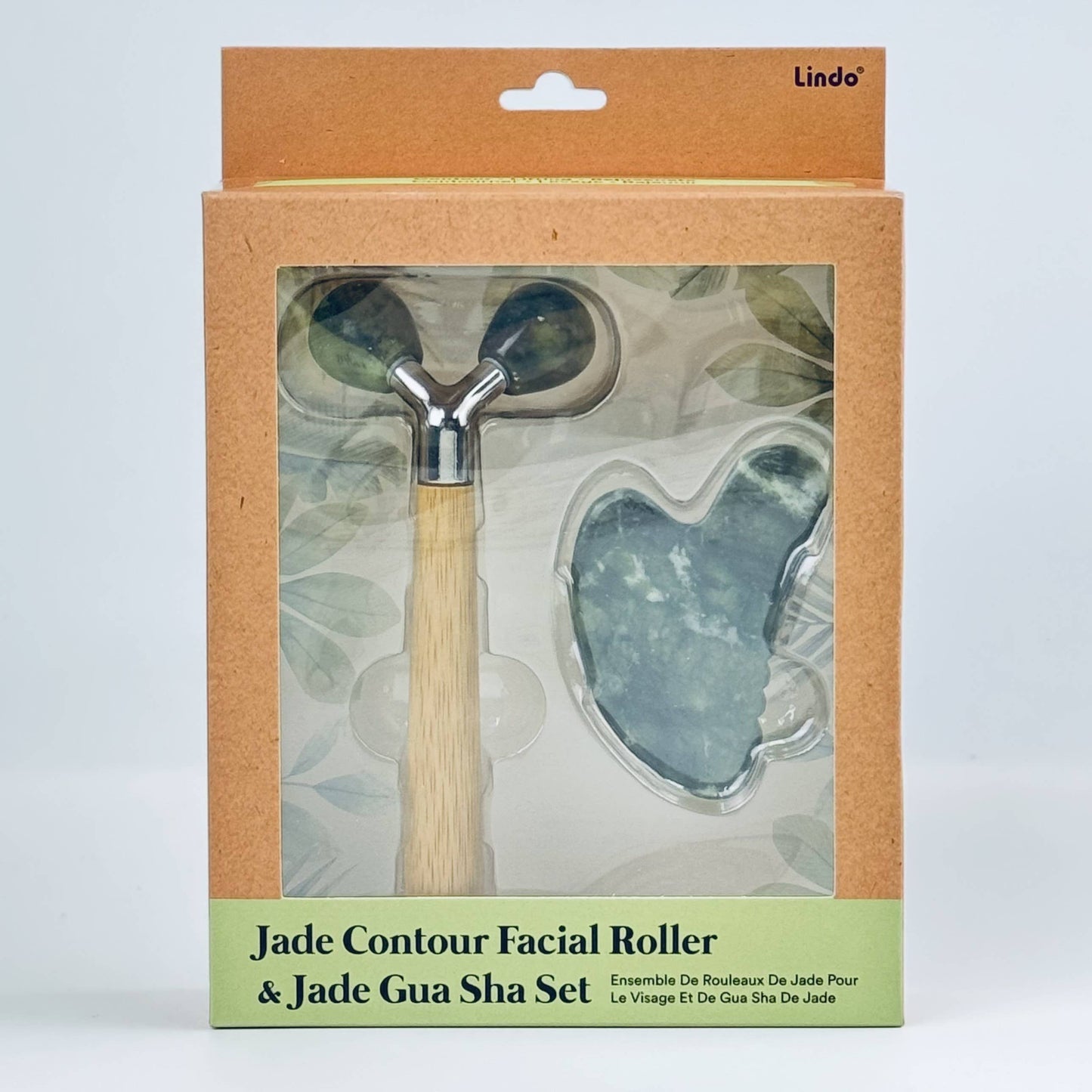 Jade V-Shape Contour Facial Roller & Gua Sha Set