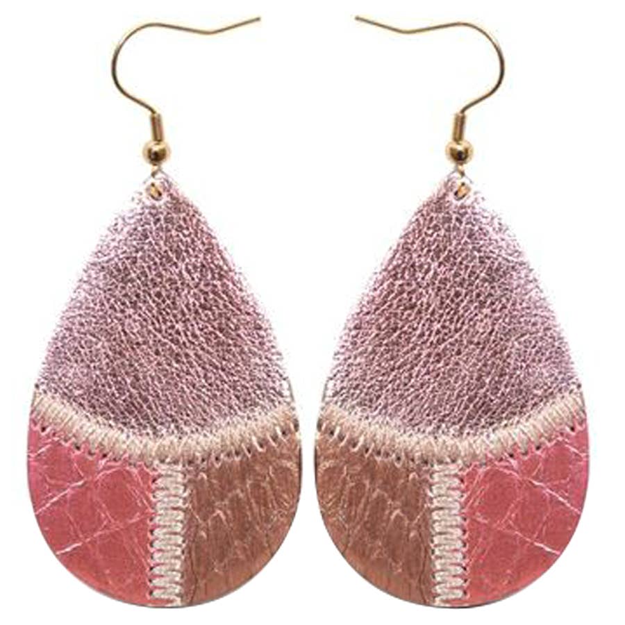 Leather Teardrop Earrings - AMANDA BLU