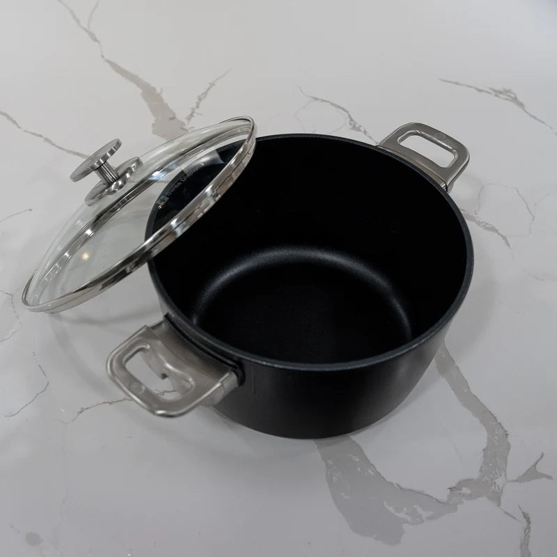 CXD Dual Ceramic Layer, Diamond Reinforced Nonstick Stock Pot with Glass Lid - 8L
