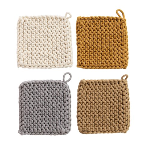 8" SQUARE COTTON CROCHET POT HOLDER