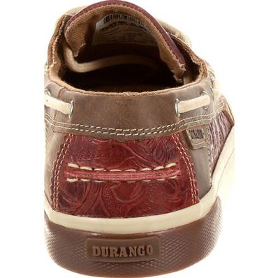 WOMEN'S DURANGO® MUSIC CITY™RED WESTERN EMBOSSED BOAT MOC