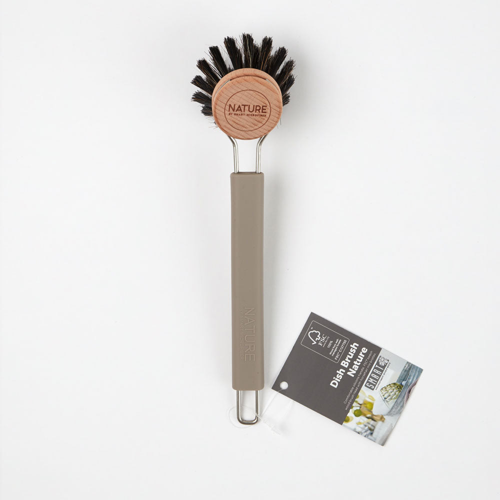 DISH BRUSH NATURE - HORSEHAIR - GREEN