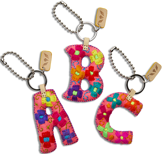 Pink Felt Alphabet Charms - Assorted Letters - CONSUELA