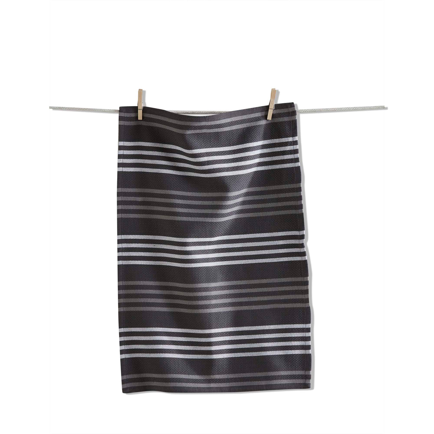 Basket Weave Stripe Dishtowel Gray