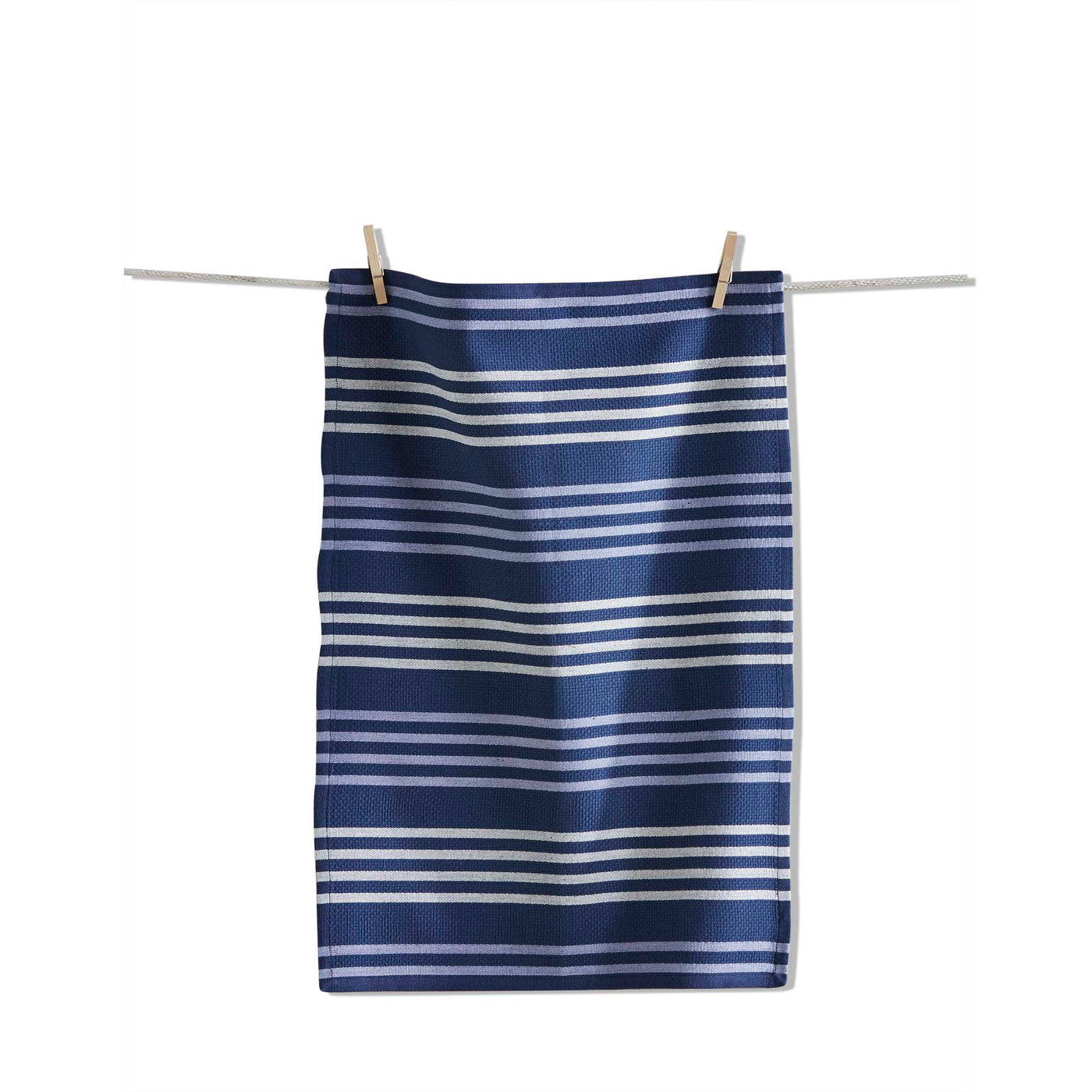 Basket Weave Stripe Dishtowel Blue
