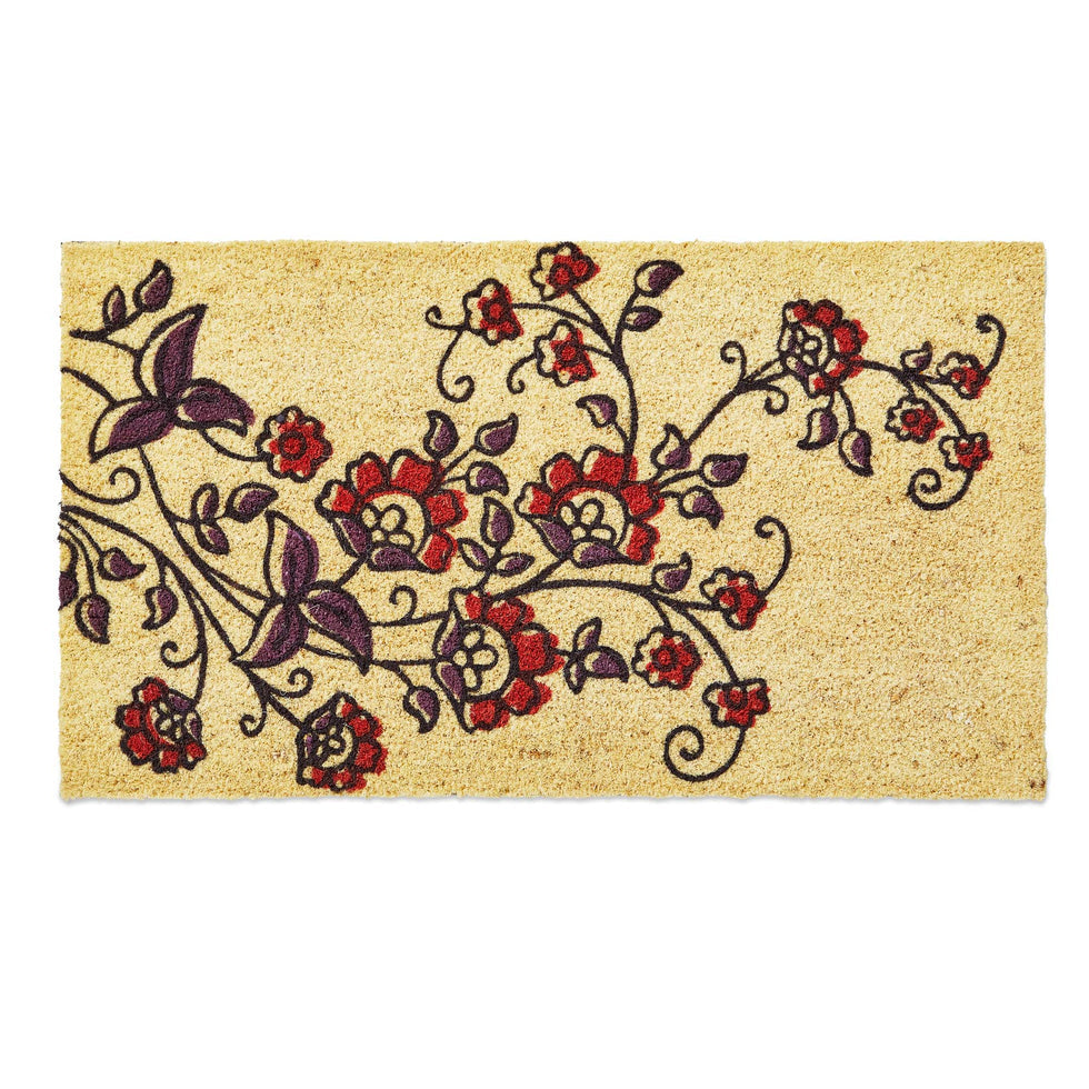 Flower Vine Pvc Coir Mat