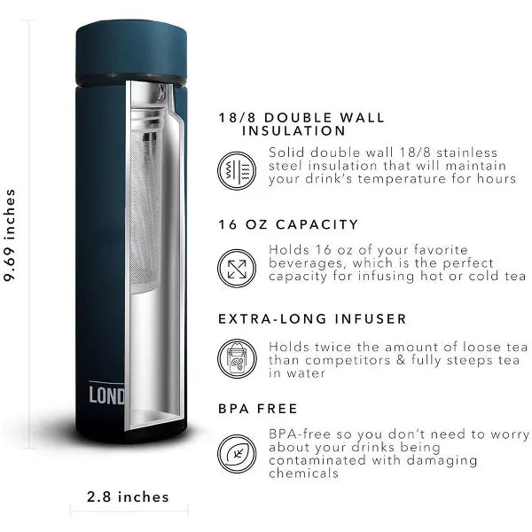 London Sip Tea Infuser Bottle 16oz