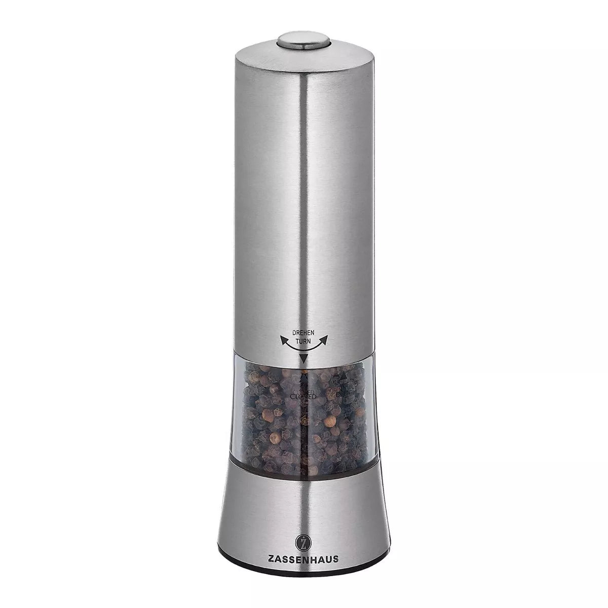 ZASSENHAUS "Augsburg" Pepper Mill, beechwood, 2" dia. x 7"