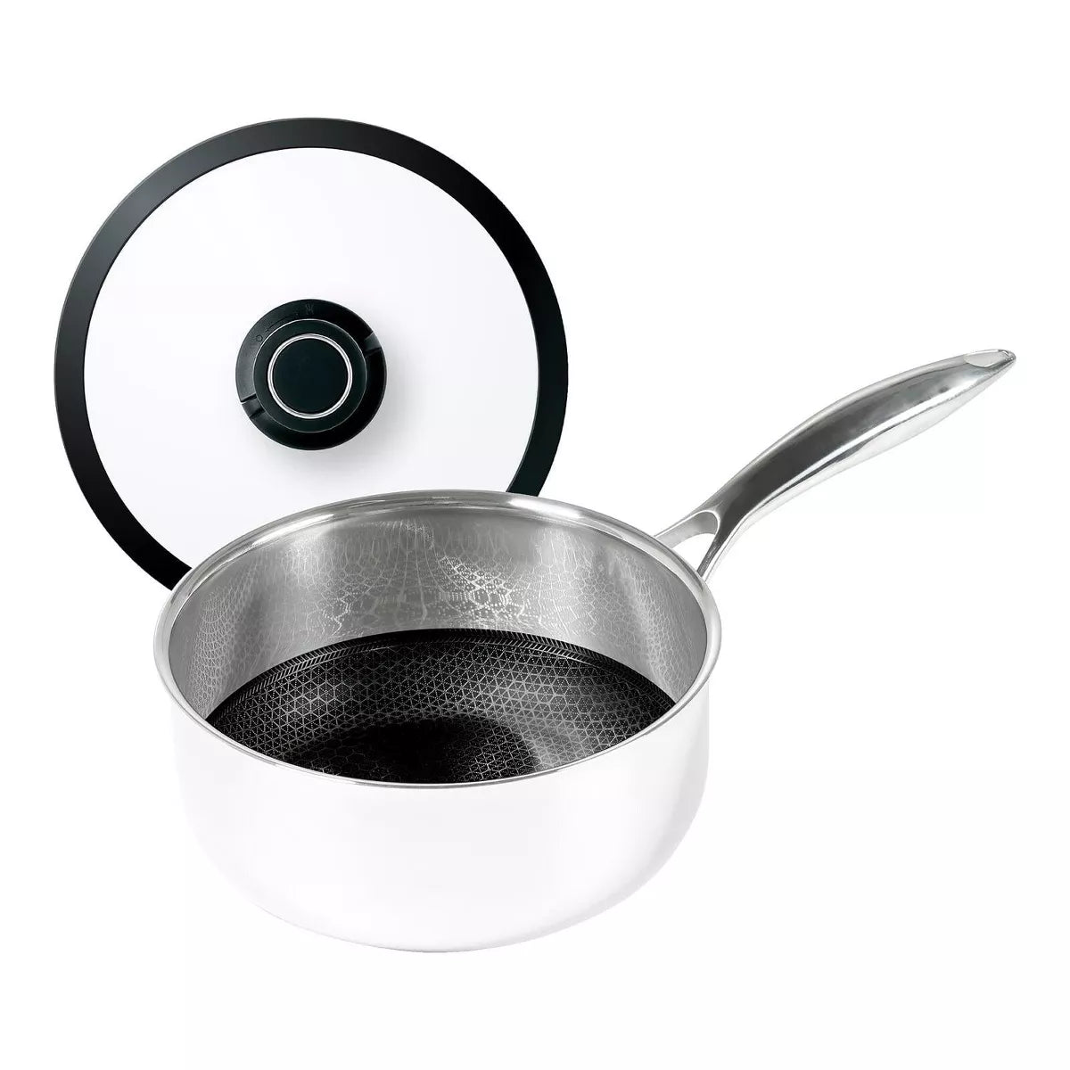 Frieling Black Cube, Saucepan w/ Lid, 8" dia., 2.5 qt., Stainless steel/quick release