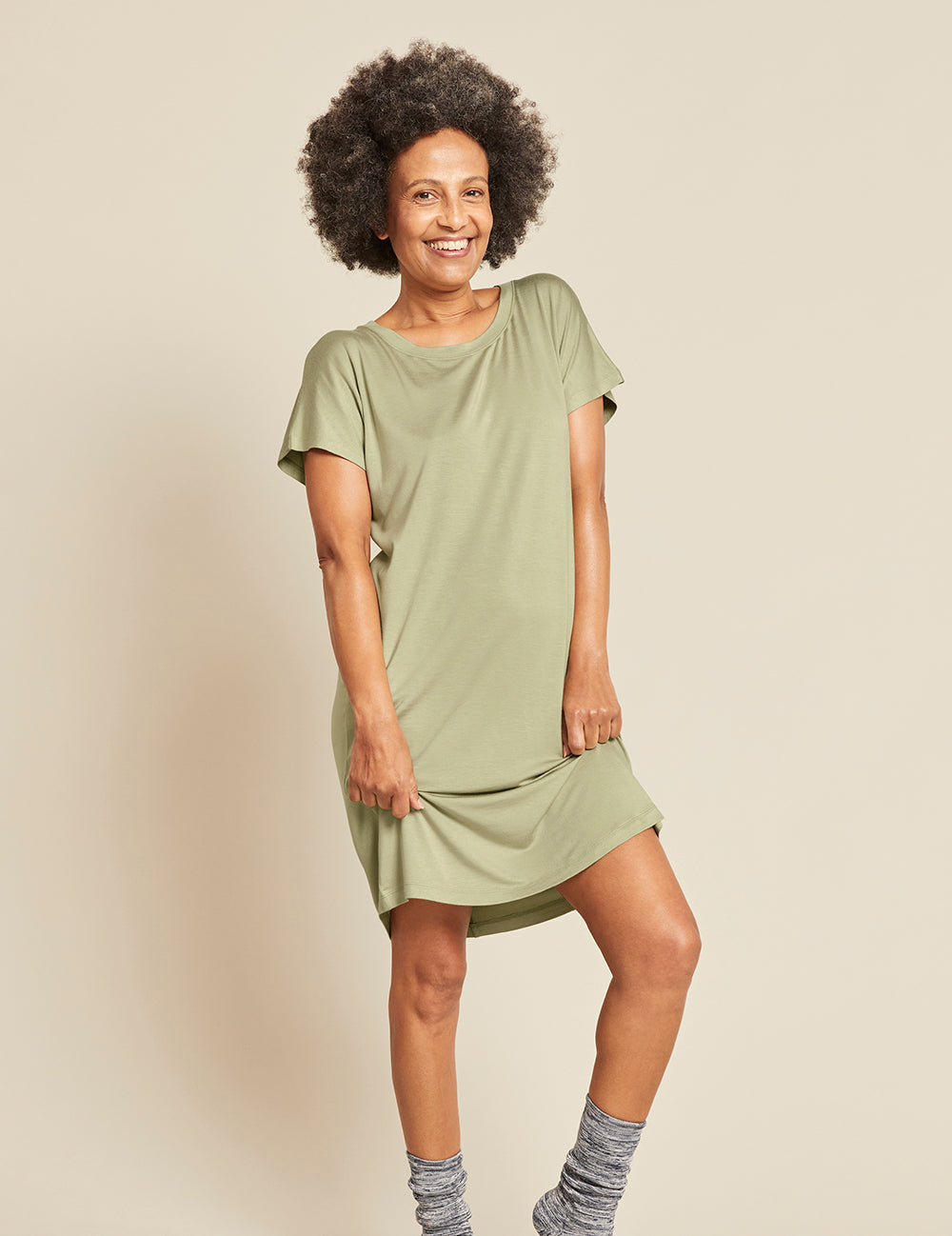 BOODY GOODNIGHT NIGHTDRESS, SAGE