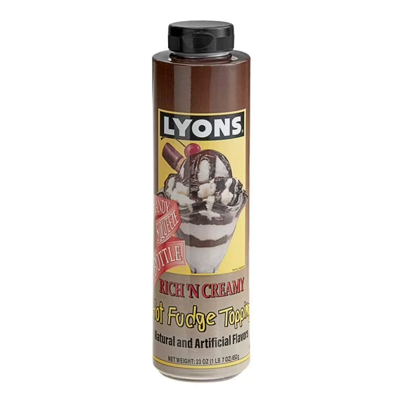 LYON SAUCE HOT FUDGE TOPPING SAUCE 23 OZ