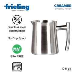 CREAMER, BRUSHED FINISH, 10FL OZ