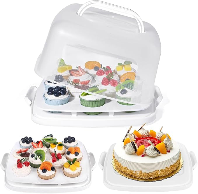 12 SLOT SQUARE DUAL CAKE & CPCAKE CARRIER