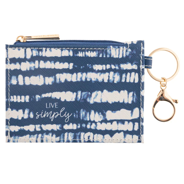 KARMA ZIP ID HOLDER- Blue Shibori