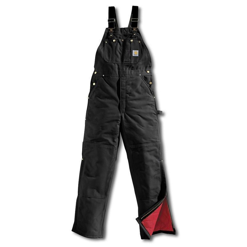 R02 BLK Carhartt Duck Bib Overall Lined