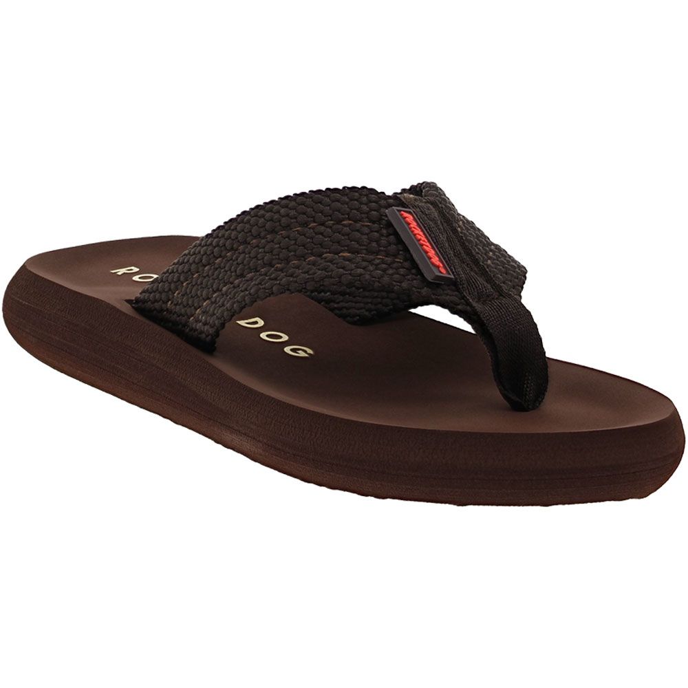 WOMENS SUNSET WEBBING TRIBAL BROWN FLIPFLOPS