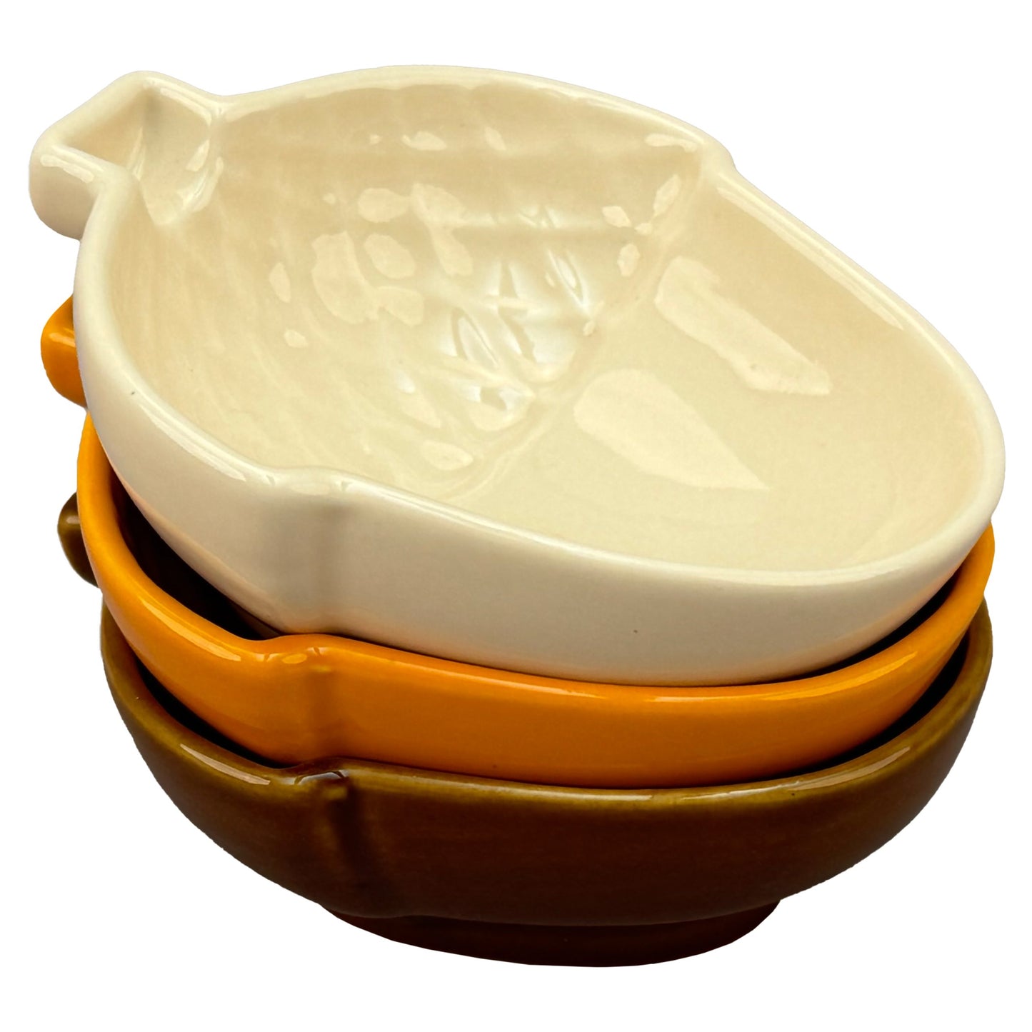 Set of 3 Acorn Dishes, Honey Cream Curry