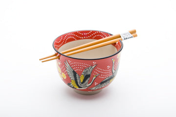 5"Dx3.75"H BOWL W/ CHOPSTICKS HOLDER & CHOPSTICKS