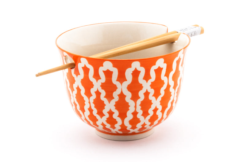 5" CERAMIC BOWL W/CHOPSTICKS