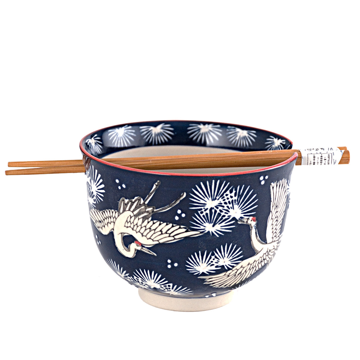 5"Dx3.75"H BOWL W/ CHOPSTICKS HOLDER & CHOPSTICKS