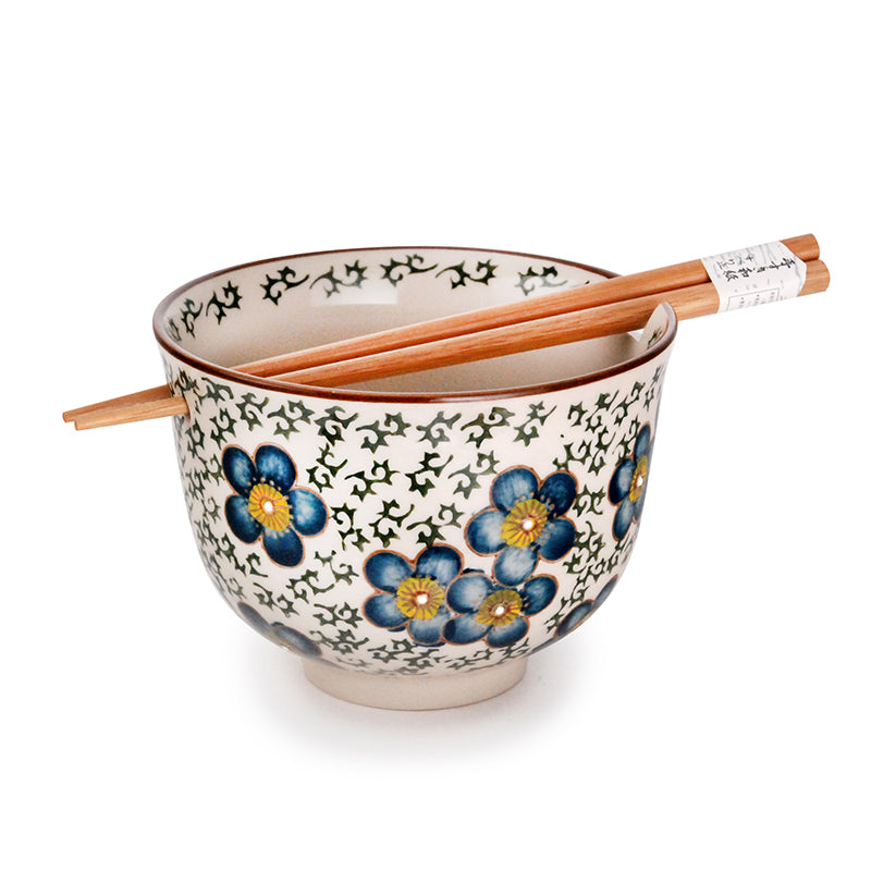 18OZ 5"D x 3.75"H BOWL W/CHOPSTICKS AND CHOPSTICK HOLDER
