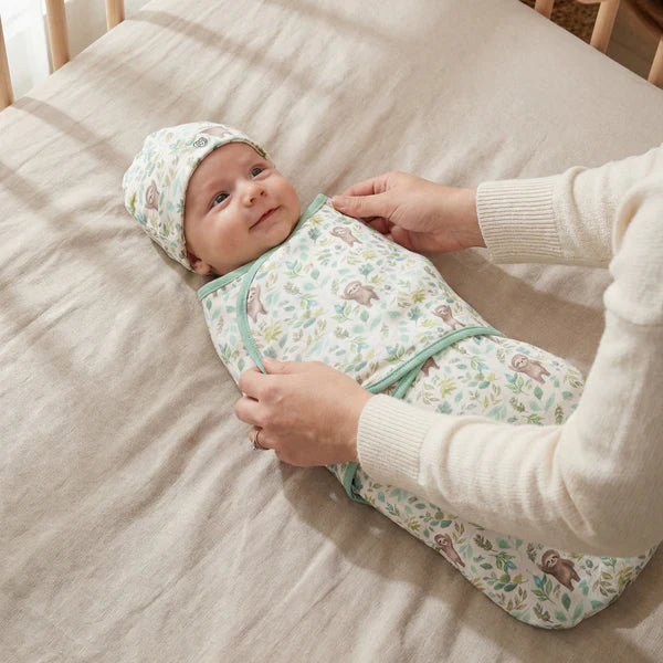 SLOTH WARMIES SWADDLE AND BEANIE SET