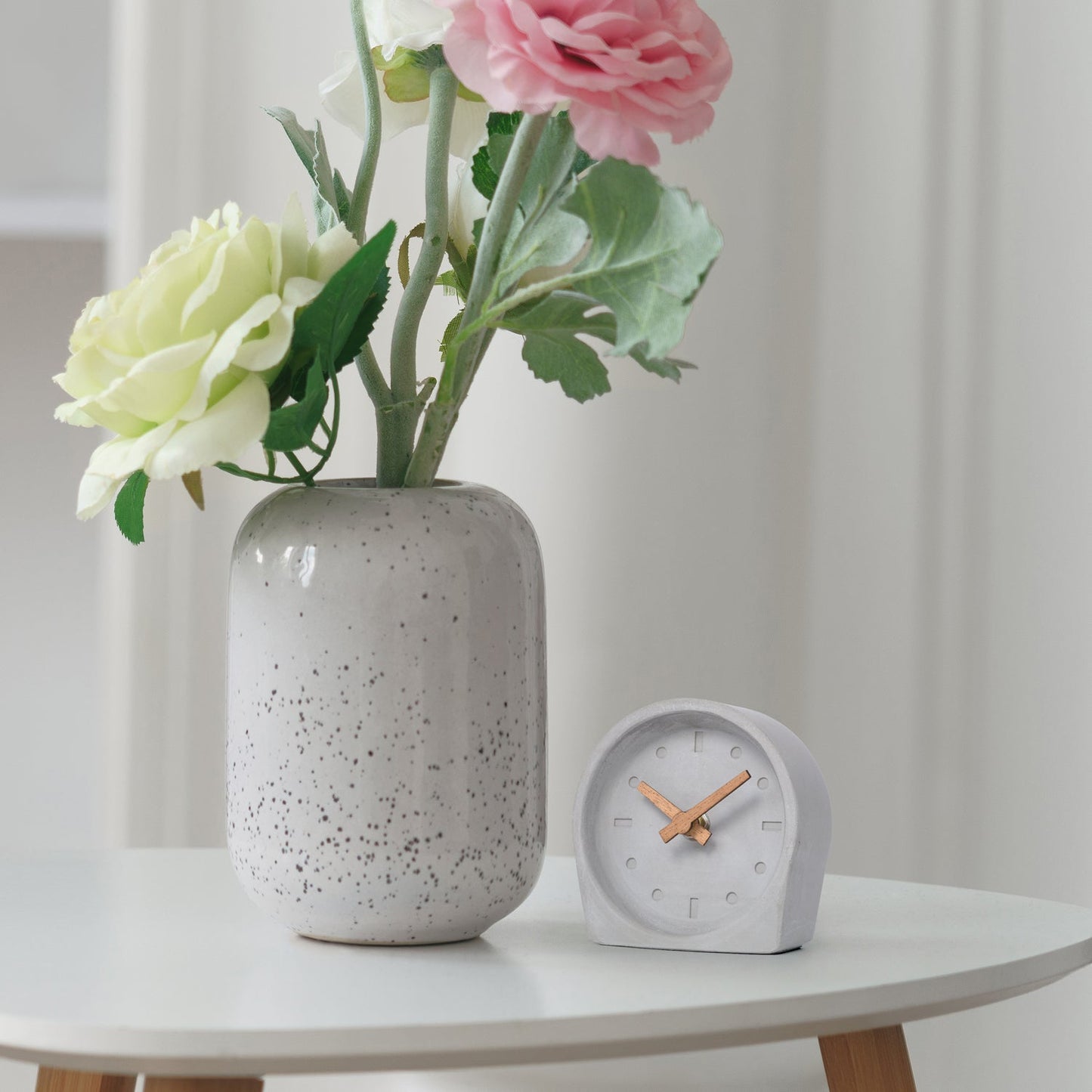 Cement Analog Tabletop Clock