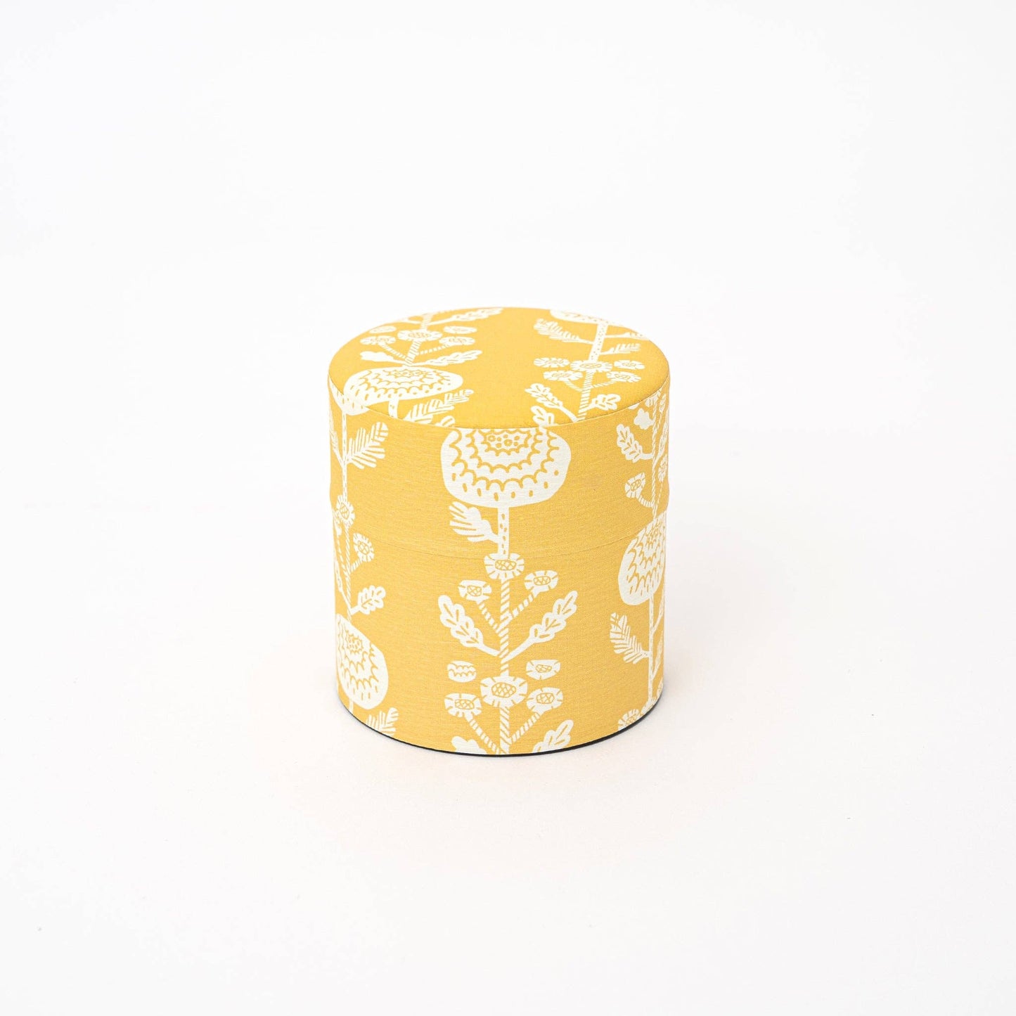 Washi Tea Canister - 5 Patterns: White - Clematis