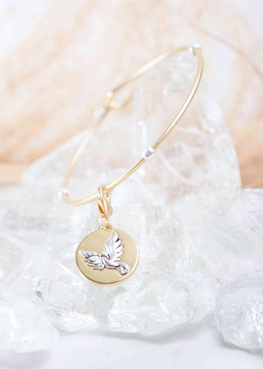 Dove “peace”- Gold 2-tone Medallion