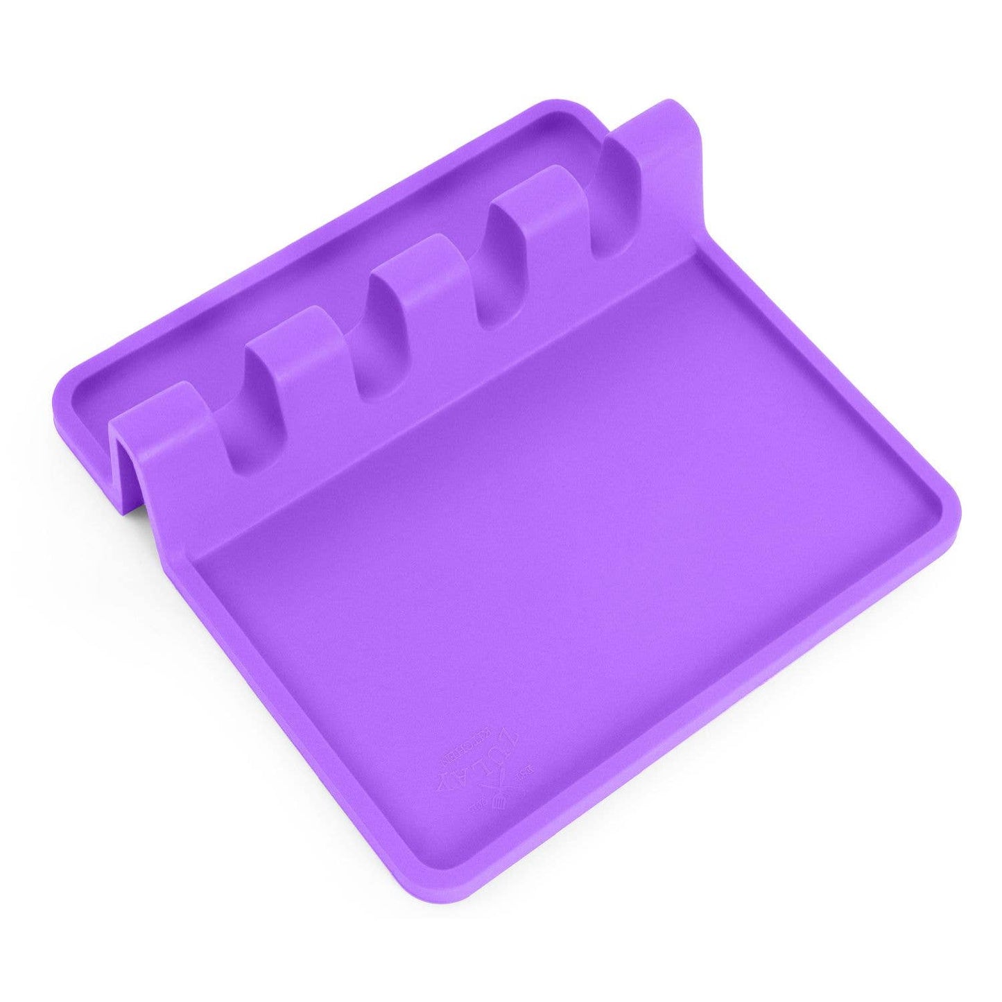 Silicone Utensil Rest with Drip Pad for Multiple Utensils: Black