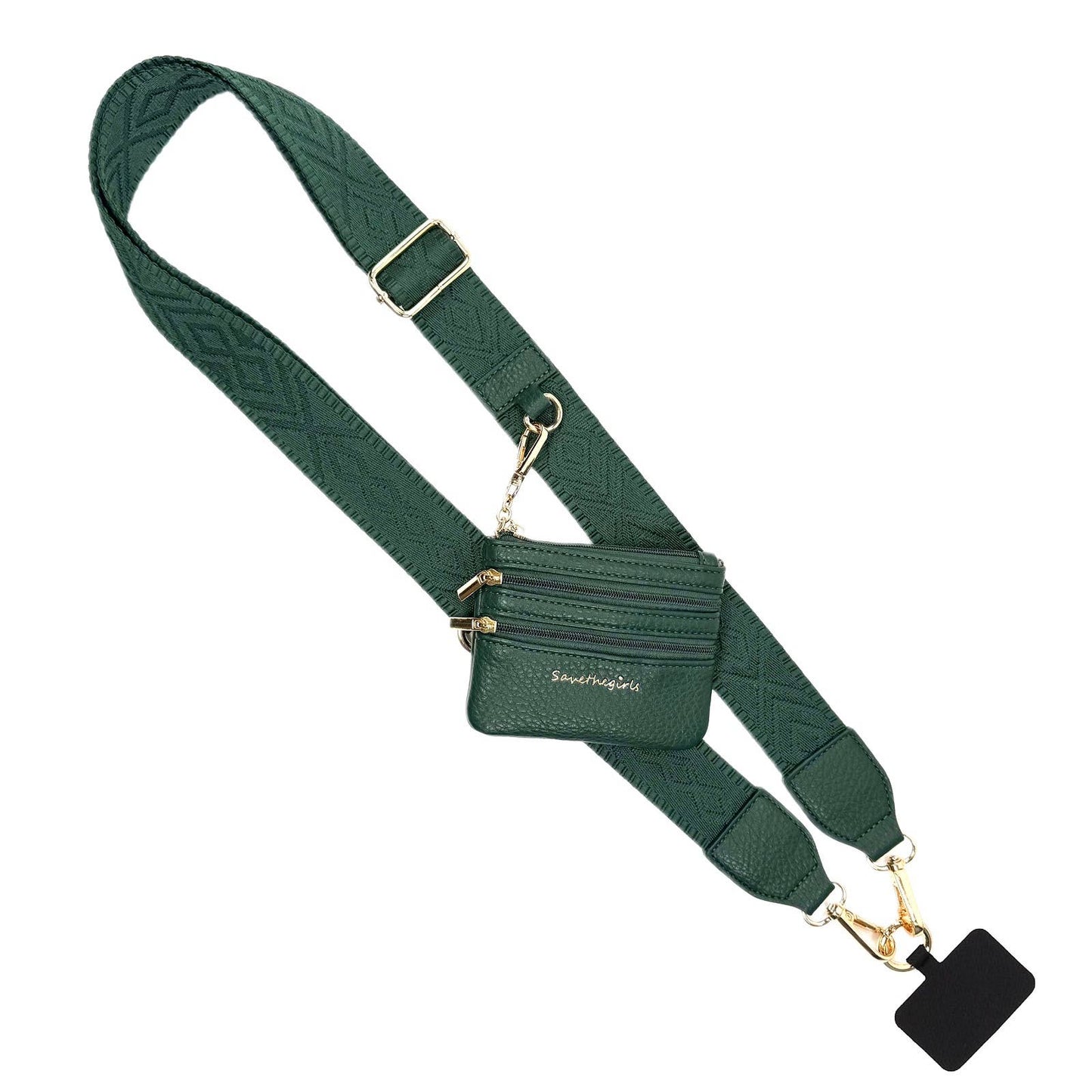 Clip & Go Strap with Zippered Pouch Classic: Black