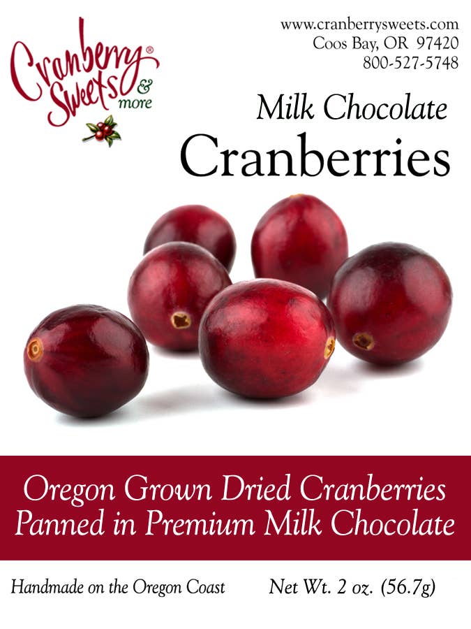 Milk Chocolate Covered Cranberries: 8 oz.