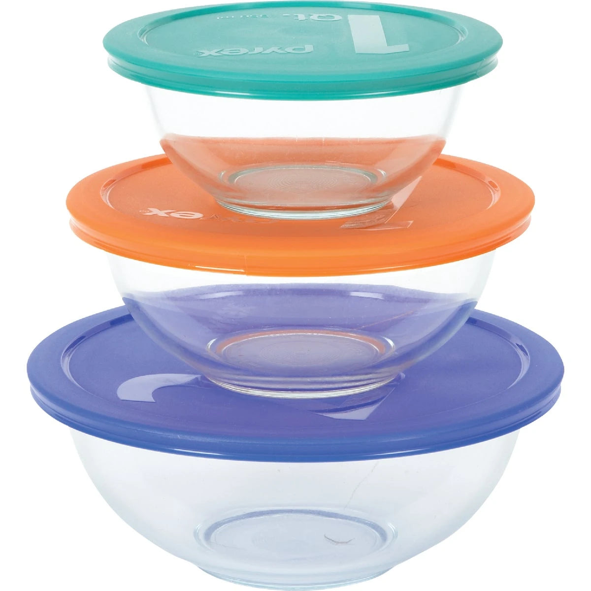 BOWL SET 6PC GLASS W/LIDS