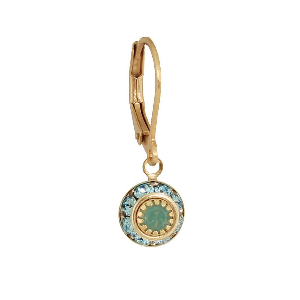 Gold Crystal Disc Dangle: D