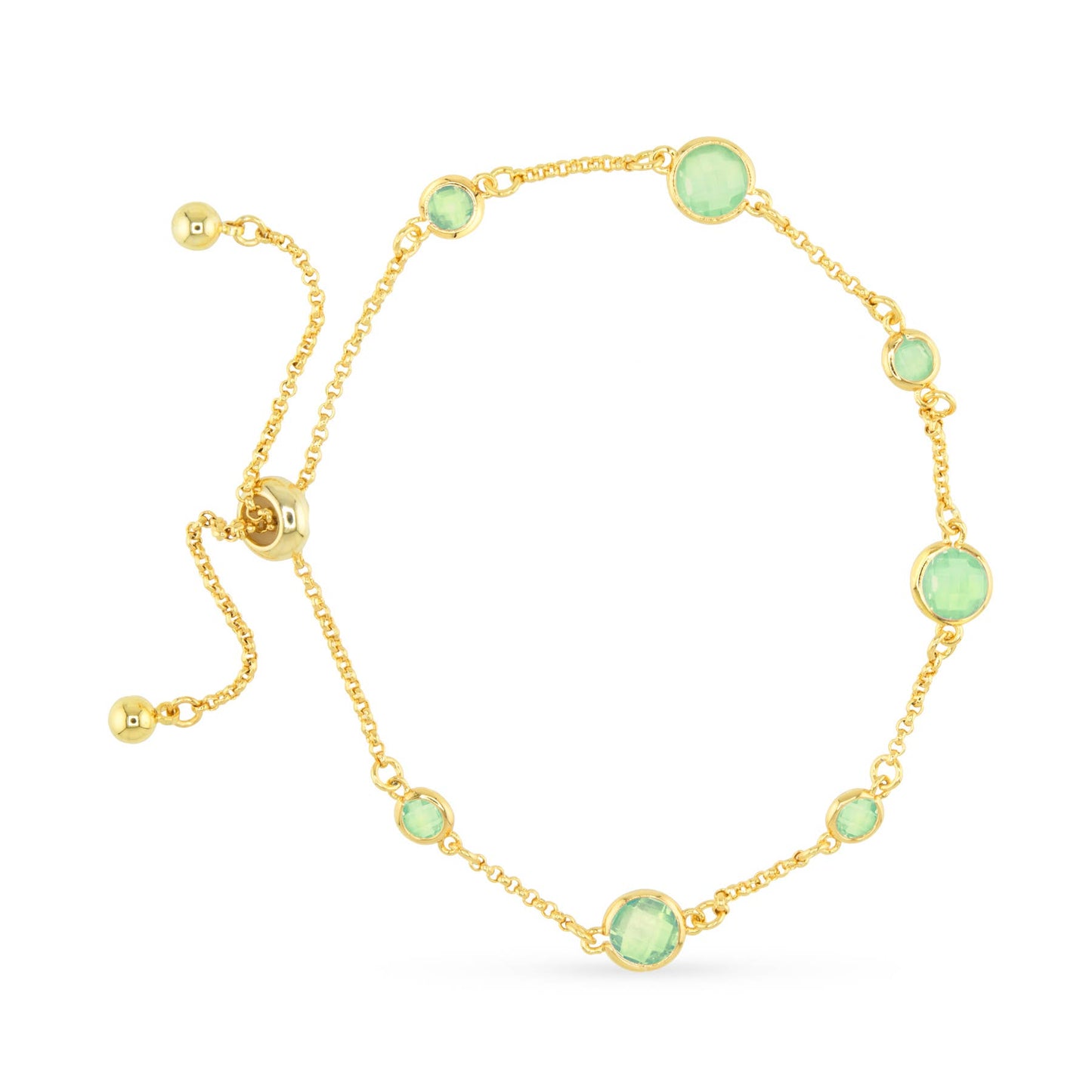 Faceted CZ Bracelet | Ice Blu Collection: Green / 18K Gold Dipped