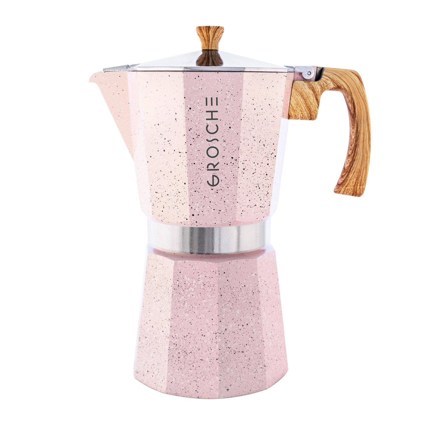 MILANO STONE Stovetop Espresso Maker - Blush Pink: 6 cup