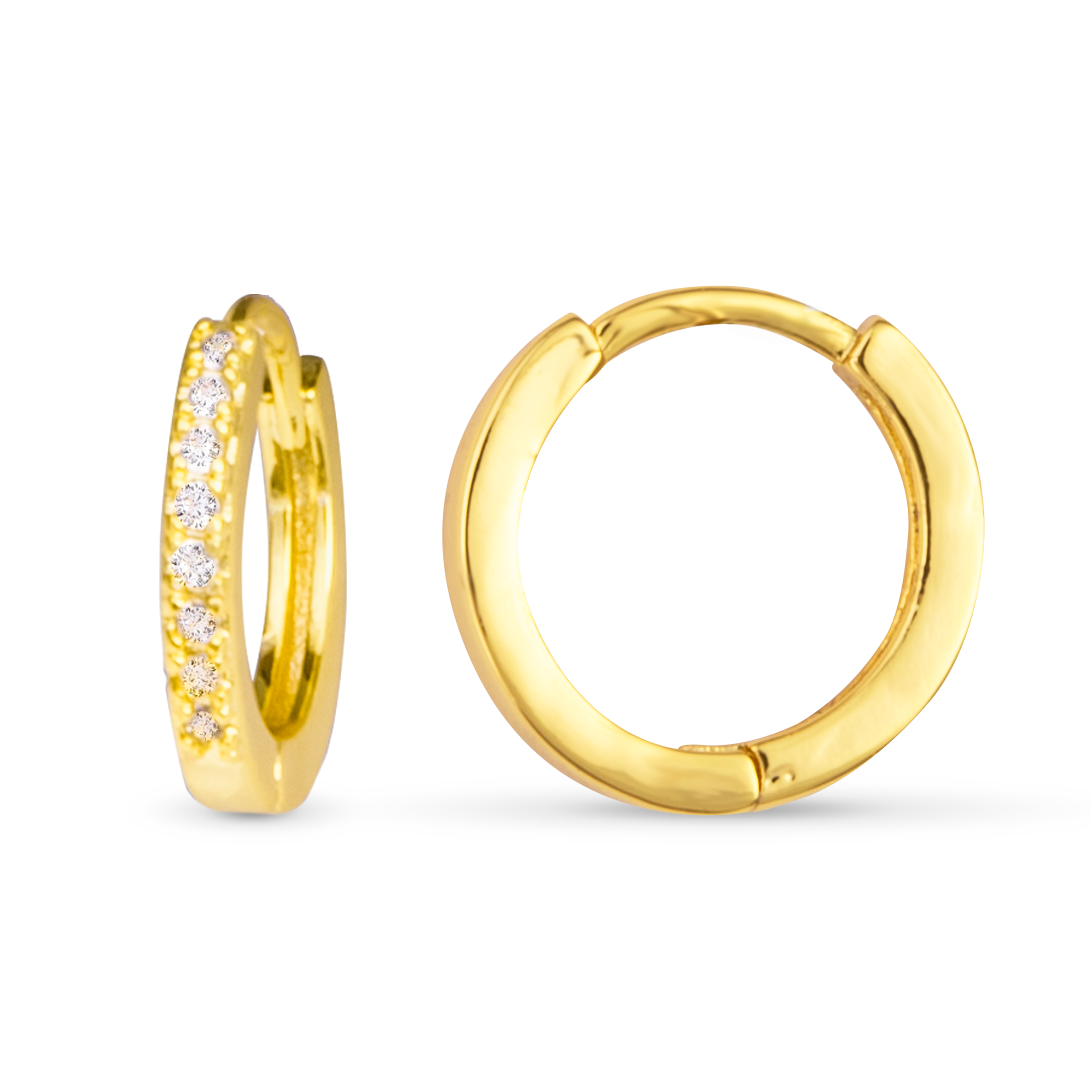 'Add A Charm' Hoop Earrings | Blu Charm Collection: Yellow Gold / Hoop Earring - AMANDA BLU
