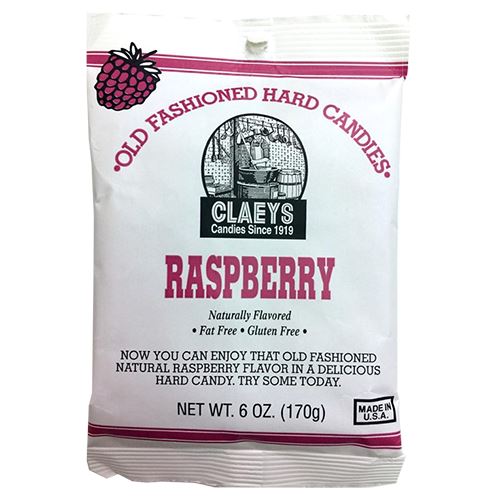 Claeys Old Fashioned Hard Candies Raspberry, 6oz Bag 24ct