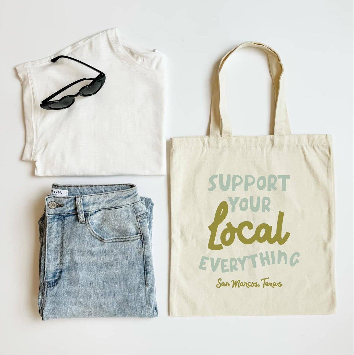Support Your Local Tote, Personalized Tote, Custom Tote: Cotton
