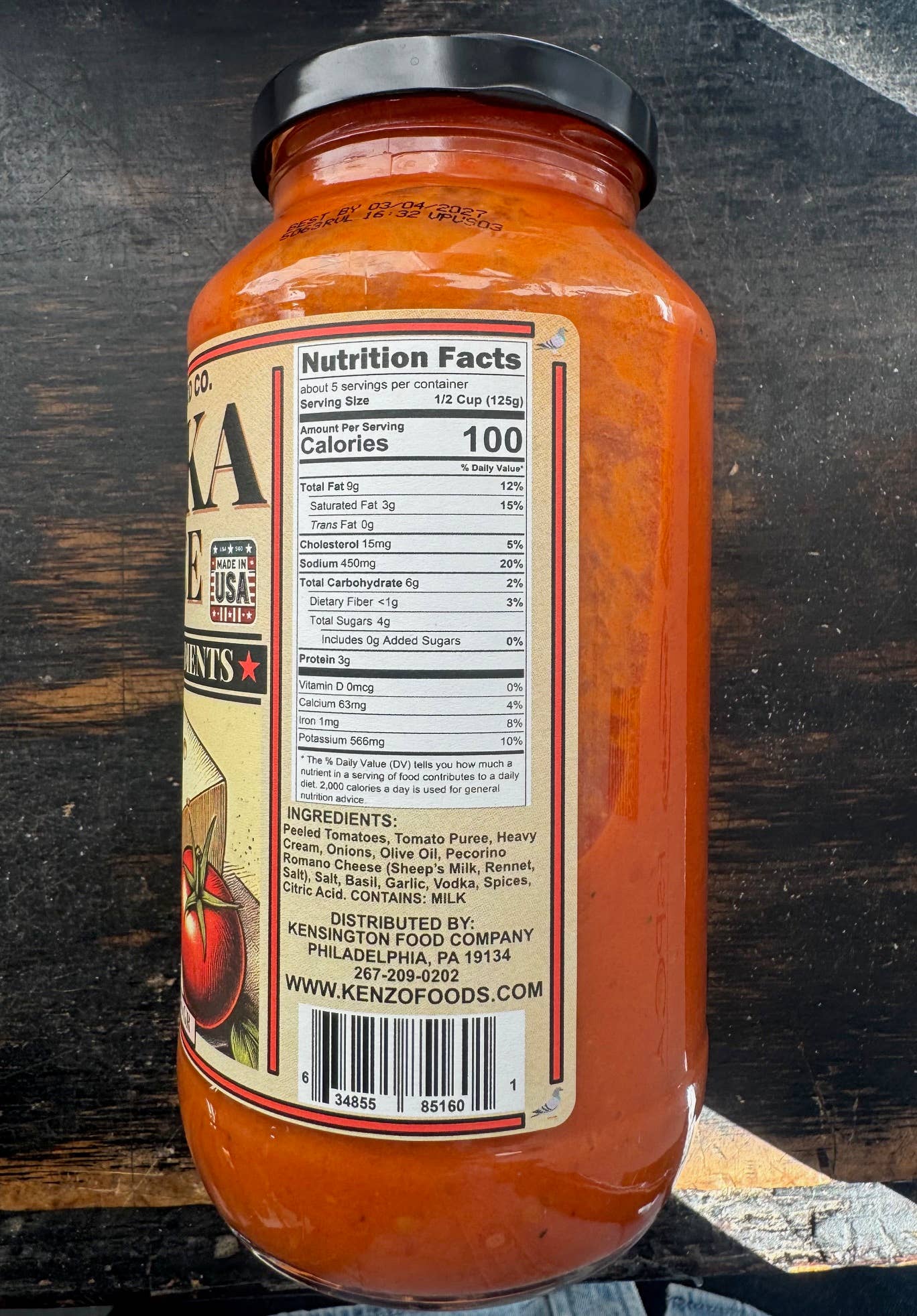 Kensington Vodka Sauce