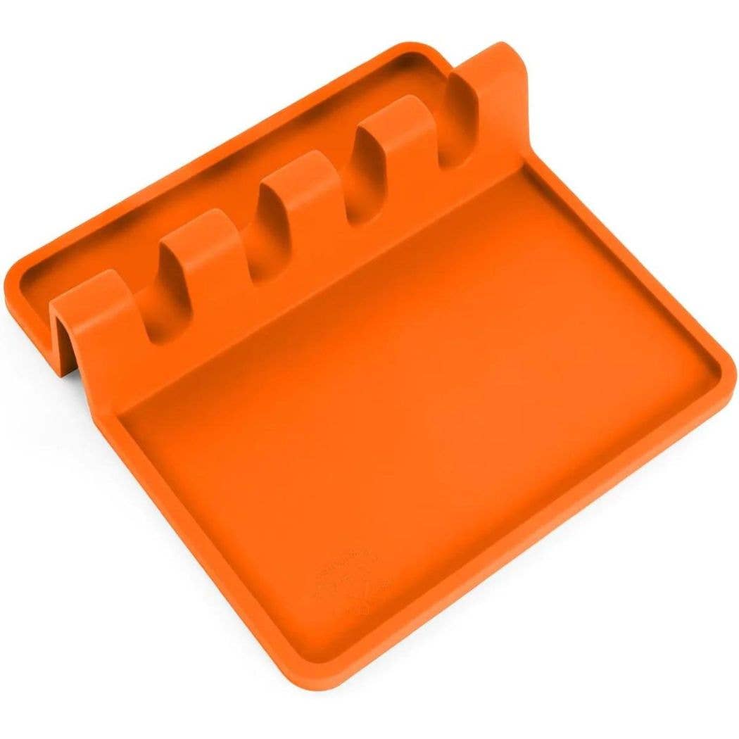 Silicone Utensil Rest with Drip Pad for Multiple Utensils: Chive Blossom