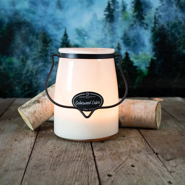 22 oz Butter Jar Candle: Cedarwood Cabin
