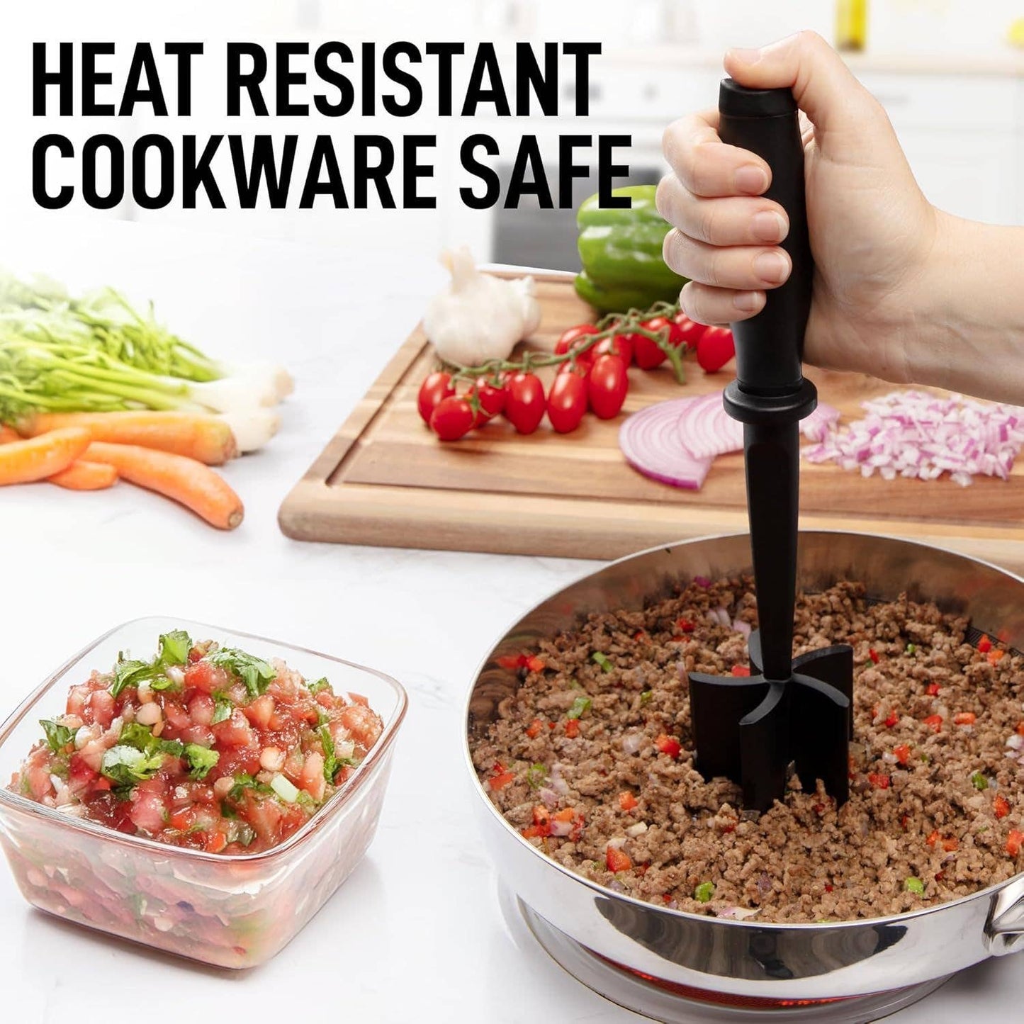 Z-MTCHP-RG-BK Premium Ground Meat Chopper Tool: Black