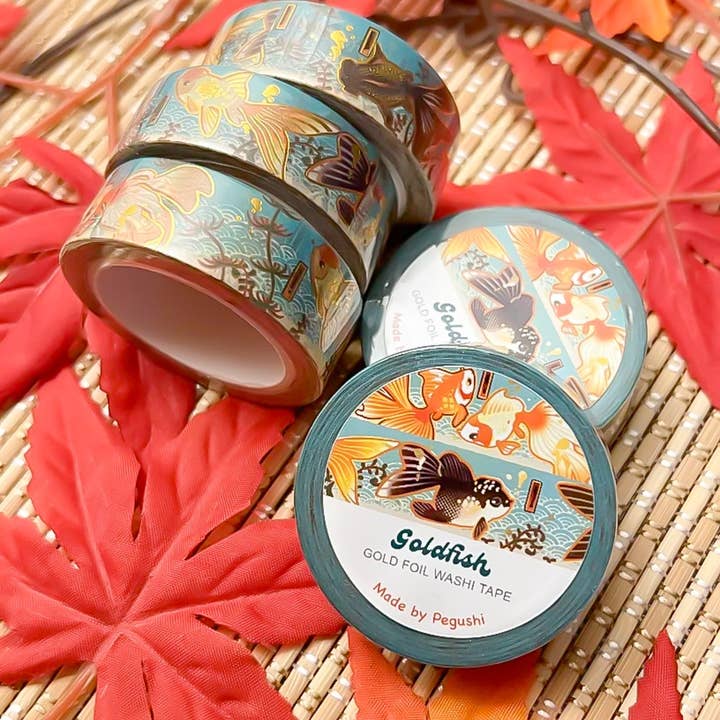 Gold Foil Goldfish Washi Tape