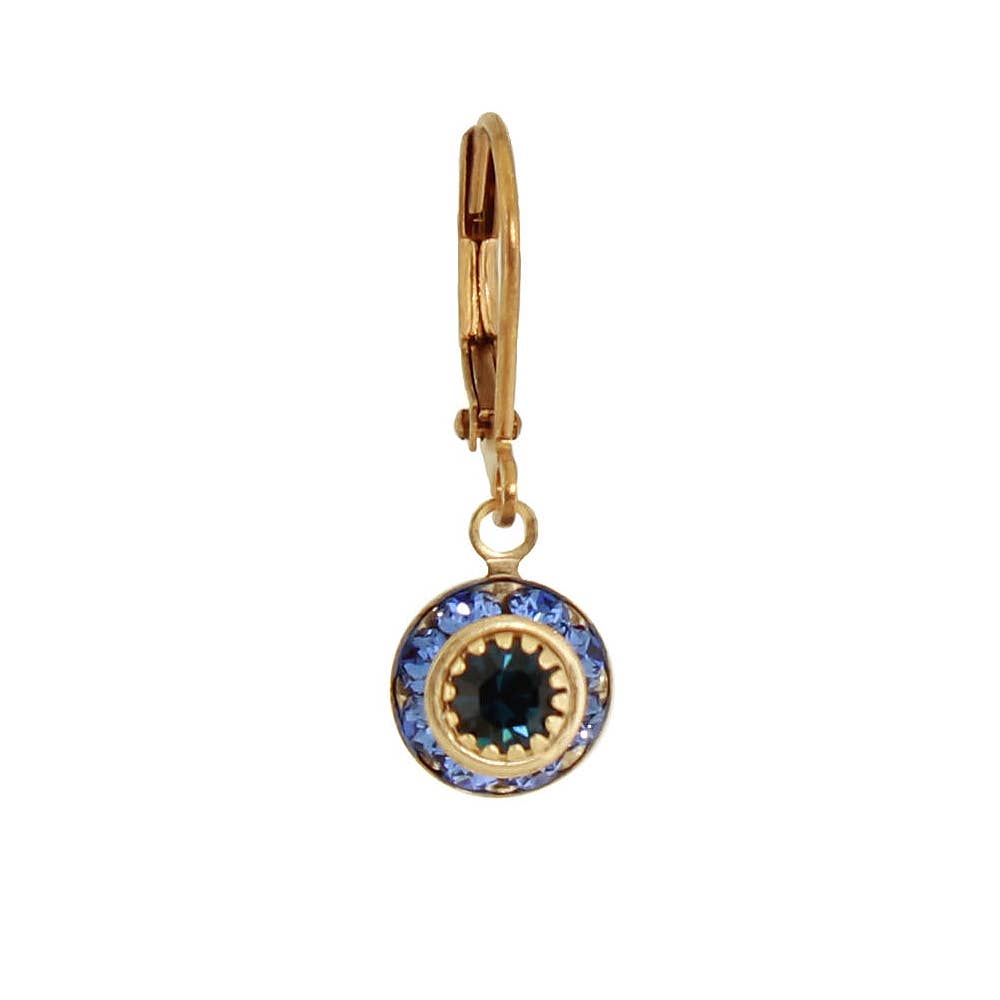 Gold Crystal Disc Dangle: D