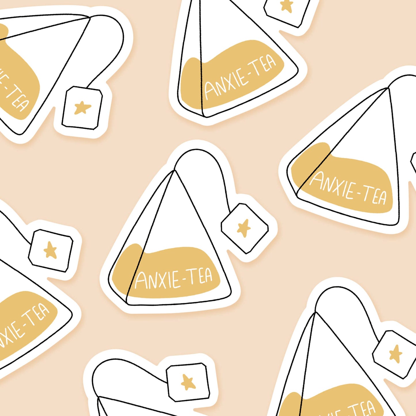 Anxie-tea Teabag 2.5 x 2.5 in - Everyday Sticker