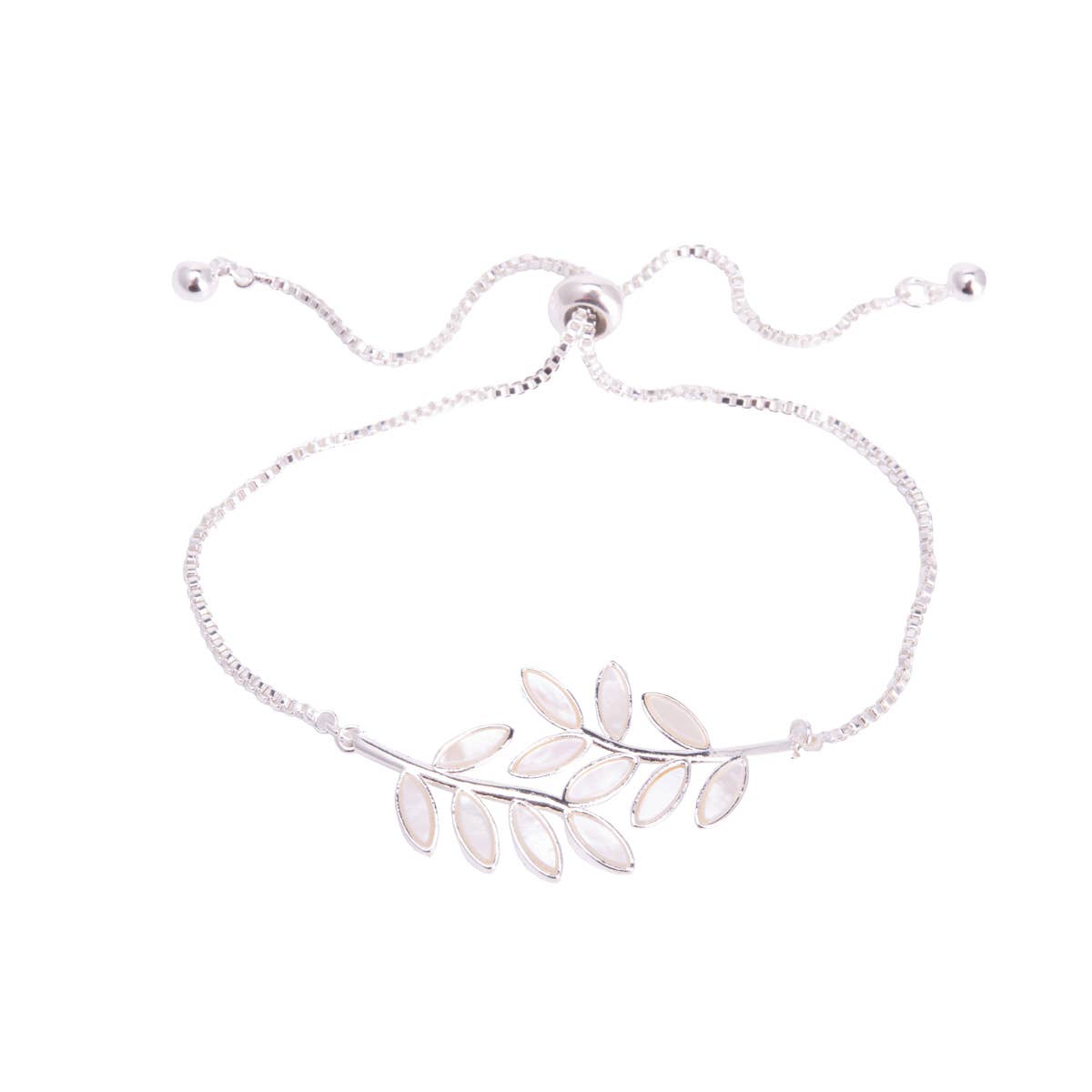 Mother of Pearl Vine Bracelet - Silver - Amanda Blu AG