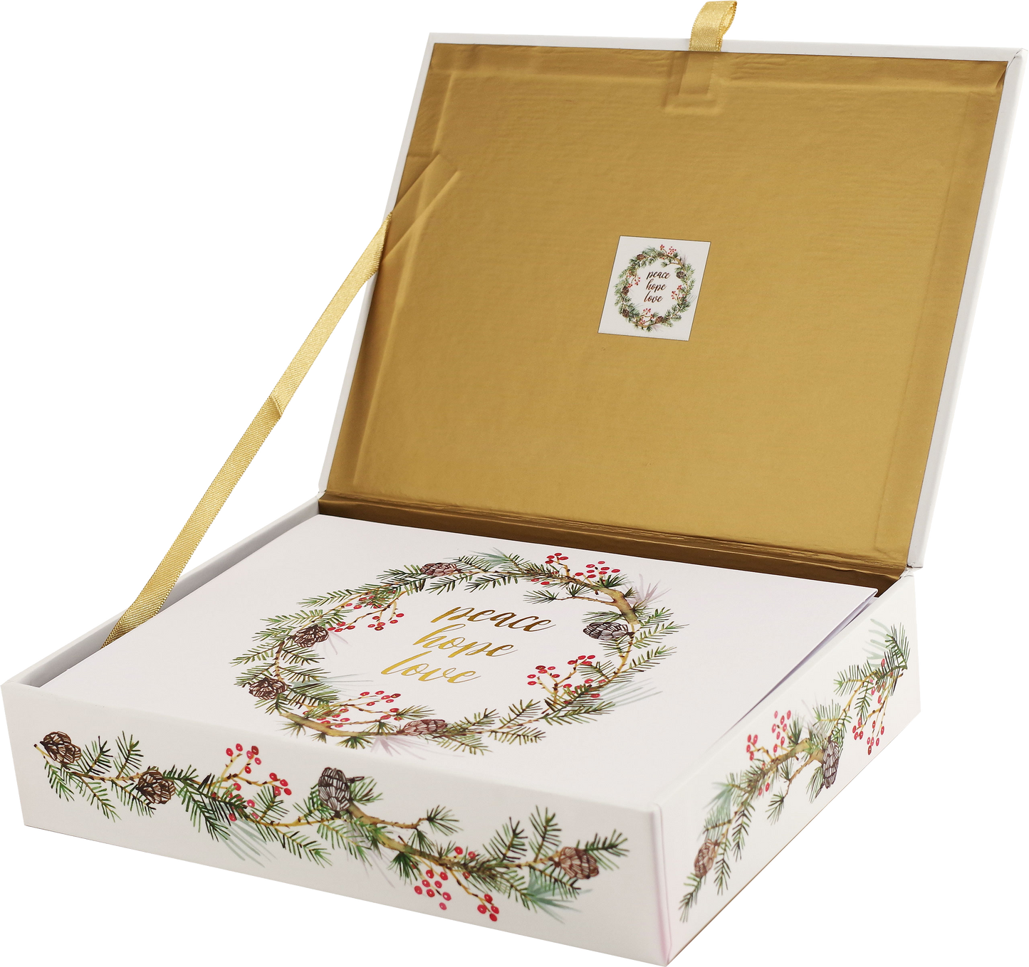 Festive Wreath Deluxe Boxed Holiday Cards