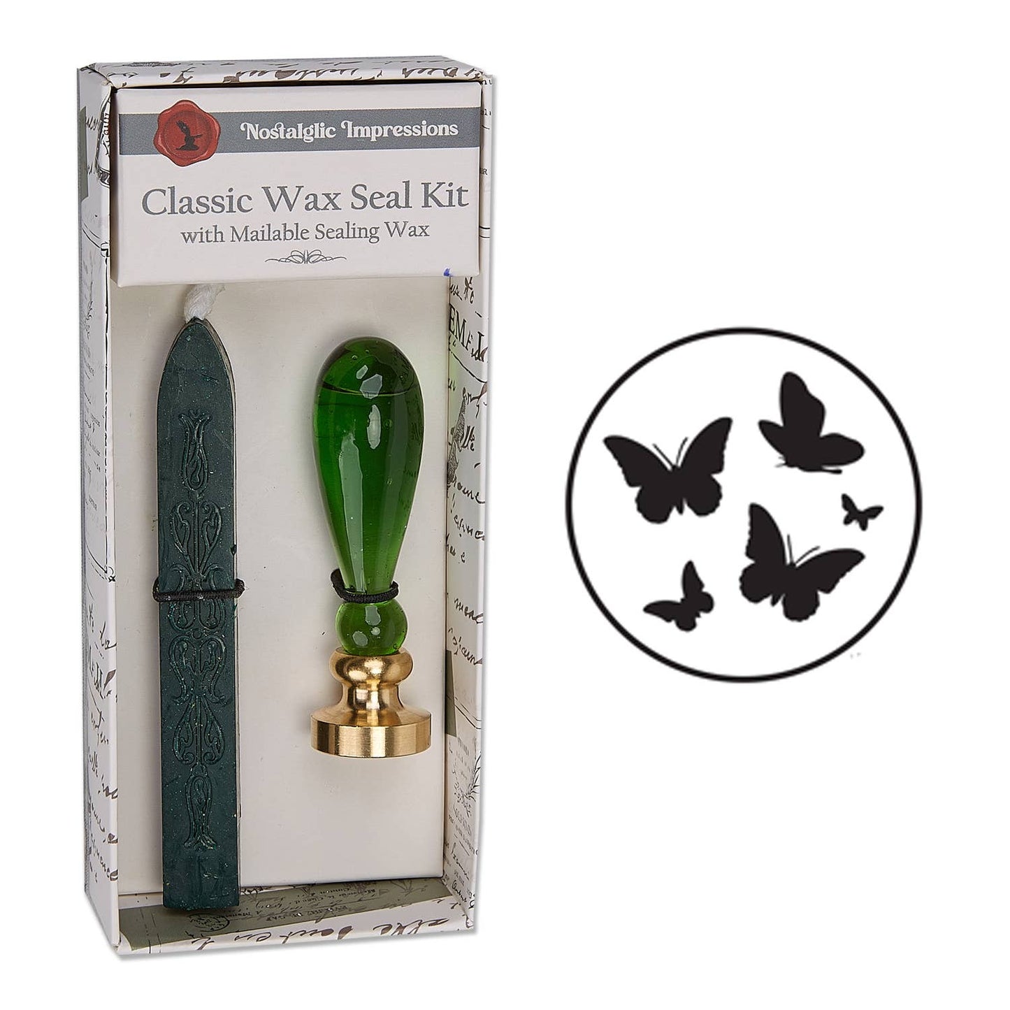 Murano Glass handle Wax Seal Kits: Butterflies